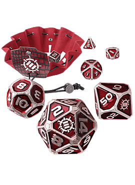 ENHANCE RPG 7pc Metal Dice set (Collector's Ed Red)